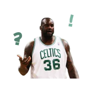 🤔 Shaquille O'Neal shaq, nba, boston celtics, giocatore di basket, atleta, sport telegram sticker