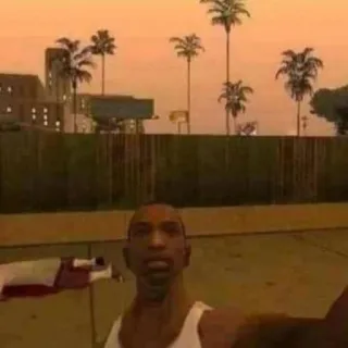 🌟 CJ Grand Theft Auto: San Andreas CJ, Grand Theft Auto, San Andreas, jogo, video game, Los Angeles whatsapp sticker