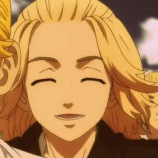 🧀 Manjiro Sano Tokyo Revengers Anime, Charakter, Manga, lächelnd, blonde Haare, Manjiro Sano, Tokyo Revengers telegram sticker