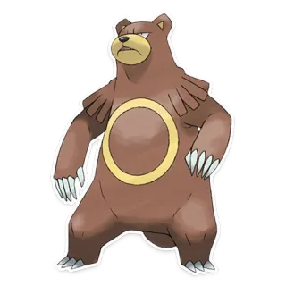 😡 Ursaring Pokémon 宝可梦, 圈圈熊, 动物, 熊, 格斗 whatsapp sticker