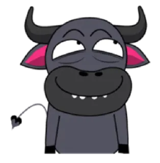 🙄 Hoạt hình, Động vật, Bò đực, Trâu, Dễ thương, Hài hước telegram sticker