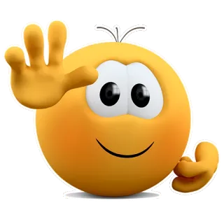 👋 อิโมจิ, สีเหลือง, การ์ตูน, มีความสุข, โบกมือ telegram sticker