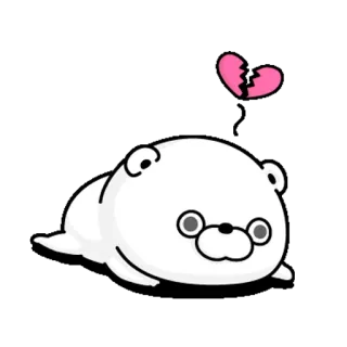 💔 クマ, 失恋, かわいい, 悲しい, 愛, 漫画, 白くま telegram sticker
