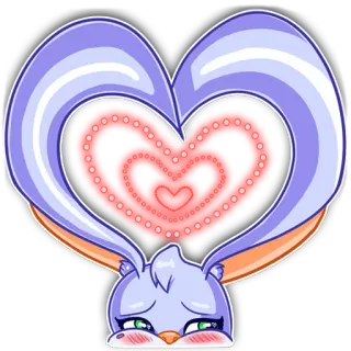 ❤️ зайчик, кролик, сердце, любовь, милый, животное, мультфильм telegram sticker
