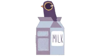 🥛 MILK gołąb, ptak, karton mleka, napój, zwierzę, słodki telegram sticker