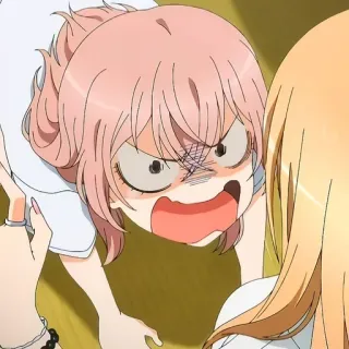 🤬 Anime, Cartoon, Wütend, Mädchen, Gesicht telegram sticker