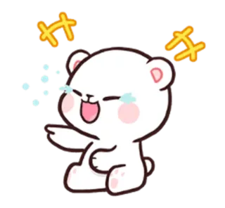 😂 cartoon, bear, cute, kawaii, happy, white bear, animated telegram sticker