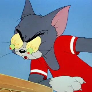 😳 Tom Tom and Jerry Desenho animado, Gato, Engraçado, Bravo, Exasperado telegram sticker