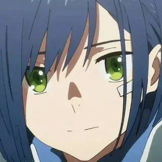 ✨ Ichigo Darling in the Franxx 动漫, 草莓, Darling in the Franxx, 悲伤, 贴纸, 女孩, 角色 telegram sticker