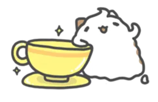 😎 고양이, 차, 컵, 카와이, 귀여운, 스티커 telegram sticker