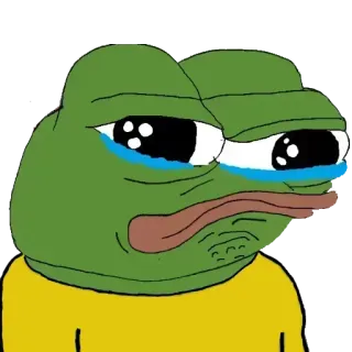 😢 Pepe the Frog pepe, rana, triste, piangendo, meme telegram sticker