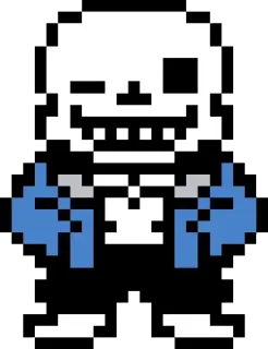 ☠️ Sans Undertale skeleton, video game, pixel art, undertale, sans telegram sticker