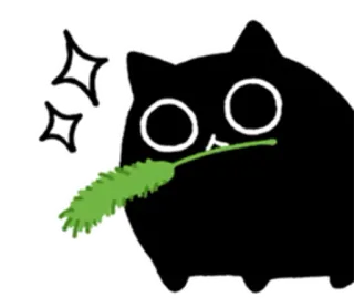 ✨ кот, животное, милый, черный кот, мультфильм telegram sticker