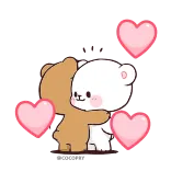 ❤️ oso, abrazo, amor, corazón, lindo, dibujo, cariño telegram sticker