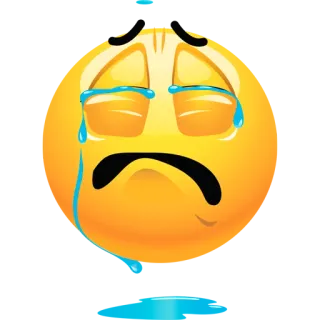 😭 表情符号, 难过, 哭泣, 脸, 黄色 telegram sticker