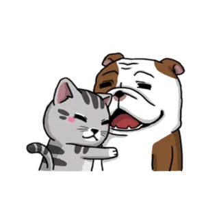 👫 kat, hond, dier, vriendschap, cartoon, schattig telegram sticker
