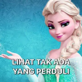 😏 Elsa Frozen LIHAT TAK ADA
 YANG PERDULI Elsa, Kraina Lodu, Disney, Kreskówka, Animacja whatsapp sticker