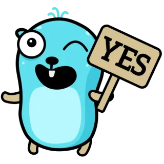 💯 YES Gopher, はい, Go, プログラミング, マスコット, Golang telegram sticker