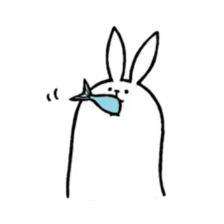 🐟 lapin, lapin, poisson, animal, mignon, autocollant whatsapp sticker