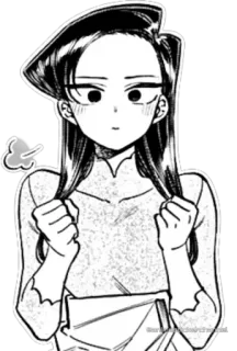 ☺️ Komi Shouko Komi Can't Communicate Anime, Manga, Komi Can't Communicate, verlegen, schattig, schoolmeisje whatsapp sticker