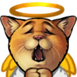 😇 Katze, Engel, Heiligenschein, niedlich, Tier, friedlich, Religion telegram sticker