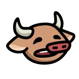 😅 Vaca, Animal, Dibujo animado, Lindo, Animal de granja, Ganado telegram sticker