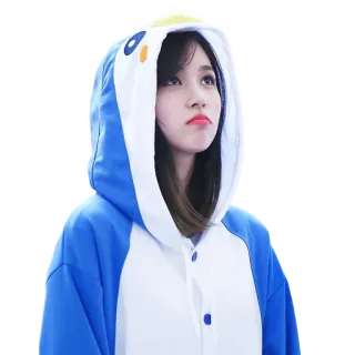 🙄 penguin, kpop, twice, idola, imut, mina, onesie telegram sticker