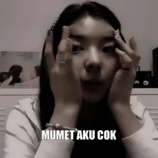 🤯 MUMET AKU COK 女人, 手势, 冒犯性语言, 表情 telegram sticker
