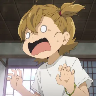 🍬 аниме, испуганный, в шоке, выражение лица, персонаж, мультфильм telegram sticker