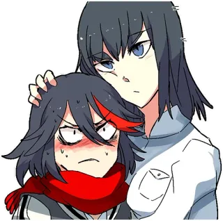 😡 Ryuko Matoi Kill la Kill Anime, Kill la Kill, Ryuko Matoi, Satsuki Kiryuin, Postacie, Naklejka telegram sticker
