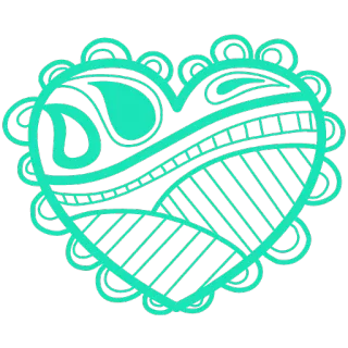 💚 coração, padrão, design, forma, ornamentado, turquesa whatsapp sticker