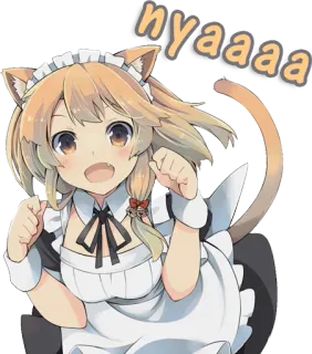 😁 nyaaaaa anime, cat girl, maid, kawaii, cute, neko telegram sticker
