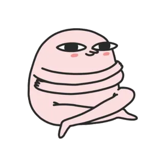 🙂 漫画, キャラクター, ピンク, 座っている, カジュアル telegram sticker