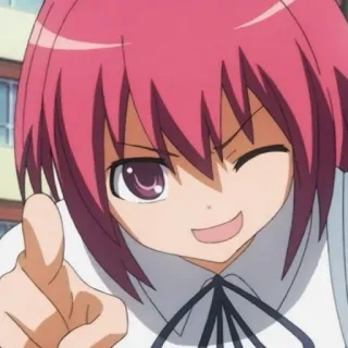 ❤️ anime, girl, wink, pointing telegram sticker