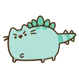 😄 Pusheen Katze, Dinosaurier, Stegosaurus, Cartoon, Tier, süß, Pusheen telegram sticker