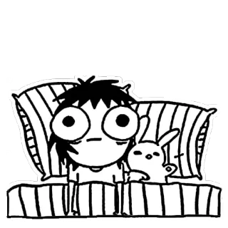 😴 Desenho animado, Cama, Sonolento, Personagem, Coelho, Sono, Preguiçoso whatsapp sticker