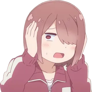 🙉 Anime, Gadis, Terkejut, Khawatir, Karakter, Kartun telegram sticker
