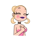 👍 мультфильм, женщина, блондинка, большой палец вверх, стикер telegram sticker