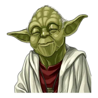 😊 Yoda Star Wars 尤达, 星球大战, 绝地大师, 科幻, 奇幻, 绿色外星人 telegram sticker
