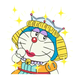 👸 Doraemon ドラえもん, 猫, アニメ, ロボット, キャラクター, 女王 whatsapp sticker