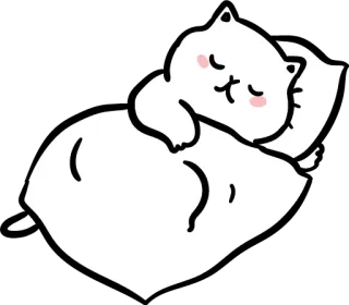 😴 chat, dormir, mignon, oreiller, animal, dessin animé telegram sticker