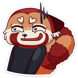 😄 동물, 레서판다, 사랑, 귀여운, 만화 telegram sticker