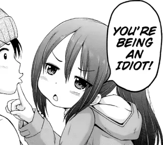 ☝ YOU'RE BEING AN IDIOT! anime, manga, idiot, annoyed, speech bubble telegram sticker