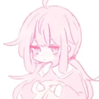 🩰 anime, girl, sad, pink, cute, chibi, manga telegram sticker