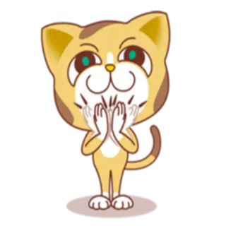 👏 Katze, Tier, Cartoon, niedlich, kawaii, Gruß, herzlich telegram sticker