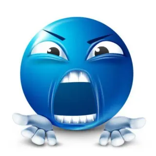 😤 Emoji, En colère, Bleu, Visage, Cri telegram sticker