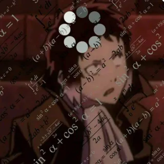🤨 Anime, Pensée, Maths, Équations, Confus telegram sticker