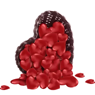 😍 сердечки, любовь, корзина, день святого валентина, романтика telegram sticker