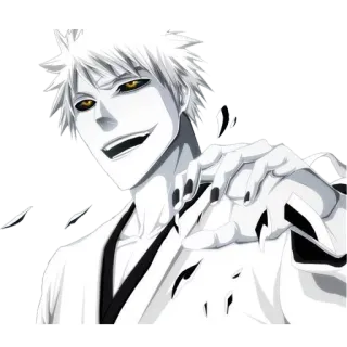 😌 Ichigo Kurosaki Bleach anime, ichigo, hollow, bleach, manga, zombie telegram sticker
