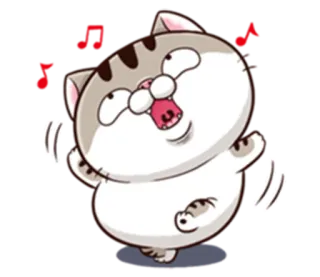 🎵 Katze, Cartoon, süß, fröhlich, Tier, munter whatsapp sticker